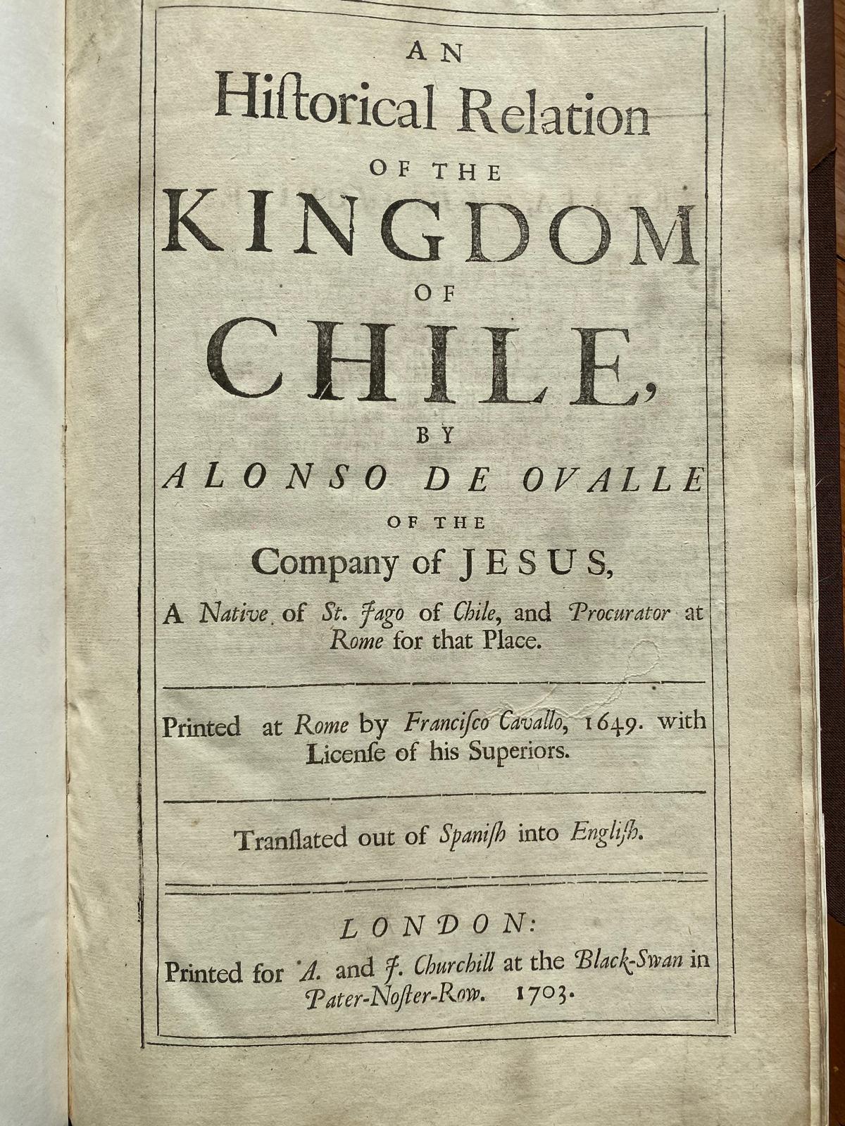 Relación Histórica del Reino de Chile de Alonso de Ovalle (1601-1651) - Imagen 5
