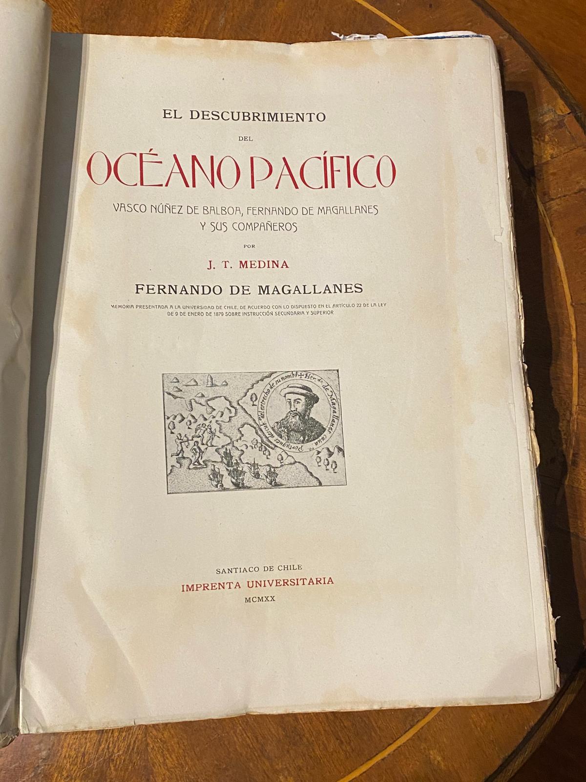 EL DESCUBRIMIENTO DEL OCÉANO PACÍFICO de José Toribio Medina 1920 (Edición en rústica)