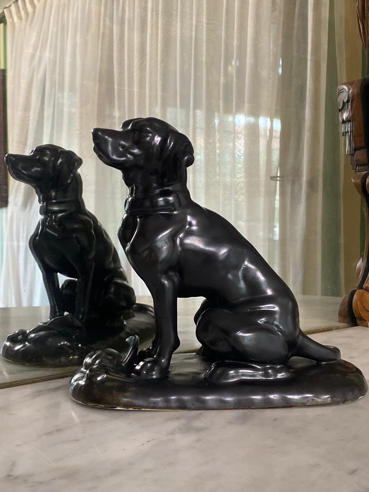 PERRO CAZADOR o COBRADOR CON SU PRESA de CERÁMICA DE LOTA (Antes de 1950) - Imagen 6